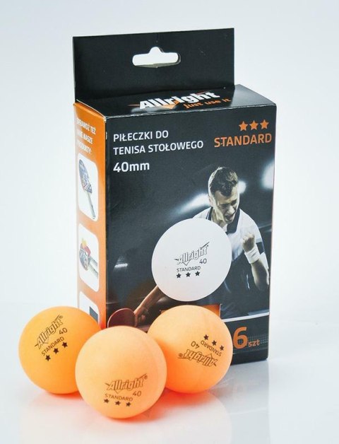 PIŁECZKI TENIS STOŁOWY 40mm ORANGE 6 szt