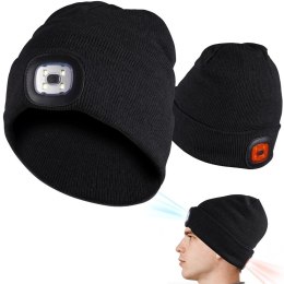 Czapka z latarką beanie czarna Vilde