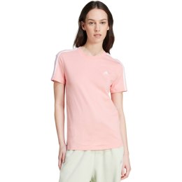 Koszulka damska adidas Essentials Slim 3-Stripes Tee różowa IY4200