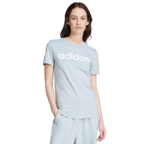 Koszulka damska adidas Loungewear Essentials Slim Logo Tee jasnoniebieska IY9188