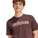 Koszulka męska adidas Essentials Single Jersey Linear Embroidered brązowa IZ4768