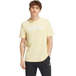 Koszulka męska adidas Essentials Single Jersey Linear Embroidered żółta IZ4769