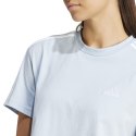 Koszulka damska adidas Essentials 3-Stripes Single Jersey Crop Top błękitna IS1568