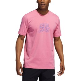 Koszulka męska adidas Lil Stripe adidas Hoops Graphic Tee różowa GS7220