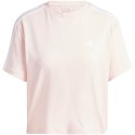 Koszulka damska adidas Essentials 3-Stripes Single Jersey Crop Top różowa IY4227